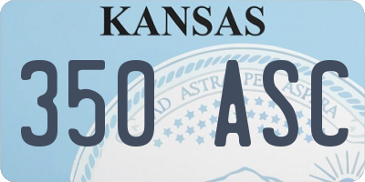 KS license plate 350ASC