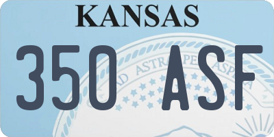 KS license plate 350ASF