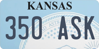 KS license plate 350ASK