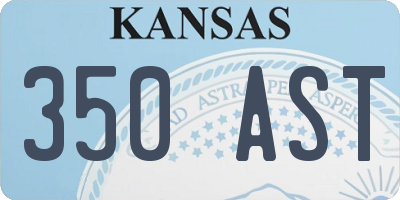 KS license plate 350AST
