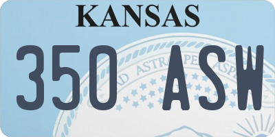 KS license plate 350ASW