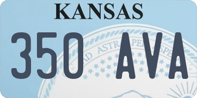 KS license plate 350AVA