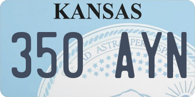 KS license plate 350AYN