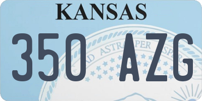 KS license plate 350AZG