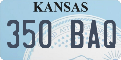 KS license plate 350BAQ