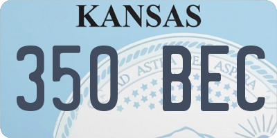 KS license plate 350BEC
