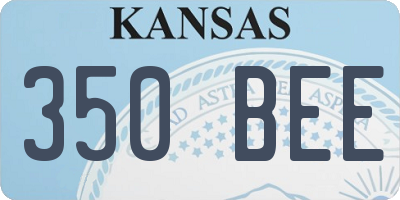 KS license plate 350BEE