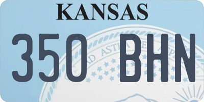 KS license plate 350BHN