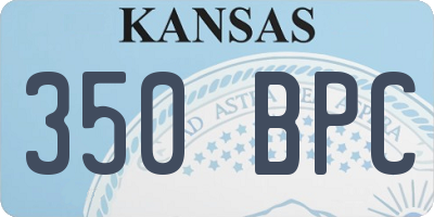 KS license plate 350BPC