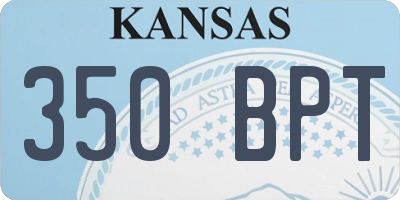 KS license plate 350BPT