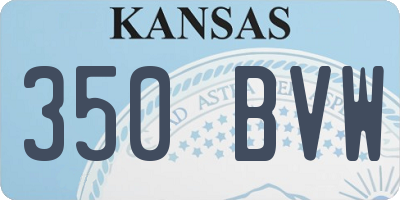 KS license plate 350BVW