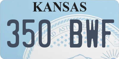 KS license plate 350BWF