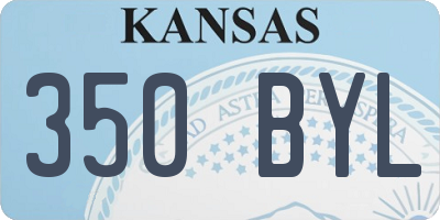 KS license plate 350BYL
