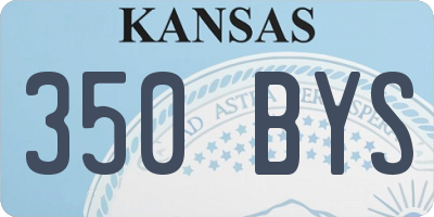 KS license plate 350BYS