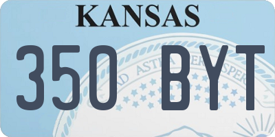 KS license plate 350BYT
