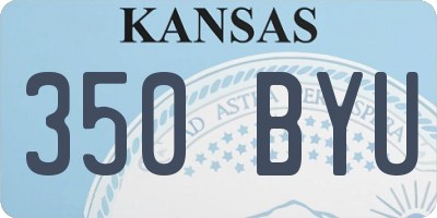 KS license plate 350BYU