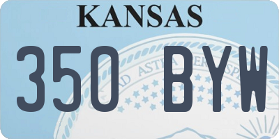 KS license plate 350BYW