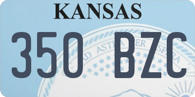 KS license plate 350BZC