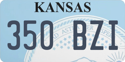 KS license plate 350BZI