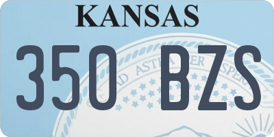 KS license plate 350BZS