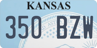 KS license plate 350BZW