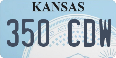 KS license plate 350CDW
