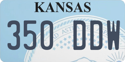 KS license plate 350DDW