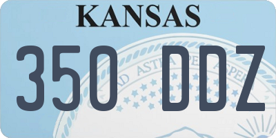 KS license plate 350DDZ