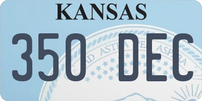 KS license plate 350DEC