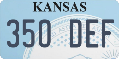 KS license plate 350DEF