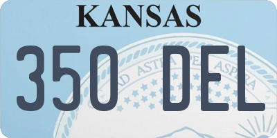 KS license plate 350DEL