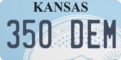 KS license plate 350DEM