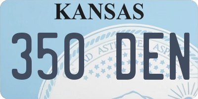 KS license plate 350DEN