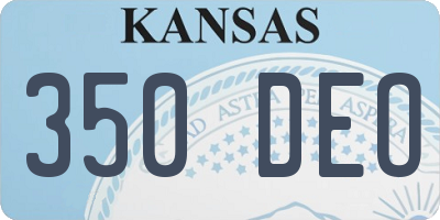 KS license plate 350DEO