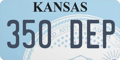 KS license plate 350DEP