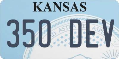 KS license plate 350DEV