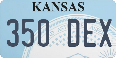 KS license plate 350DEX