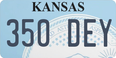 KS license plate 350DEY