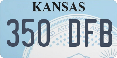 KS license plate 350DFB