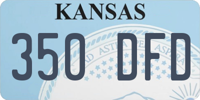 KS license plate 350DFD