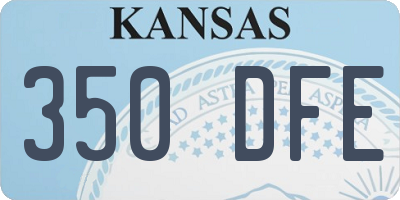 KS license plate 350DFE