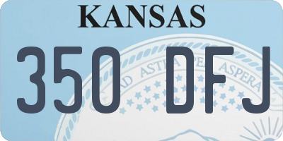 KS license plate 350DFJ
