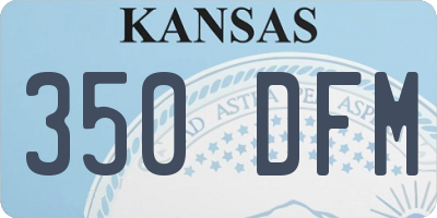 KS license plate 350DFM