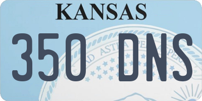 KS license plate 350DNS