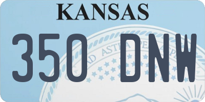 KS license plate 350DNW