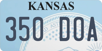KS license plate 350DOA