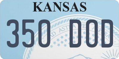 KS license plate 350DOD