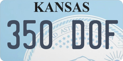 KS license plate 350DOF