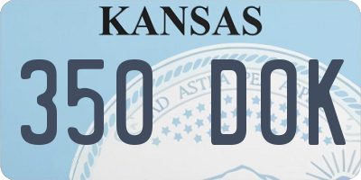 KS license plate 350DOK