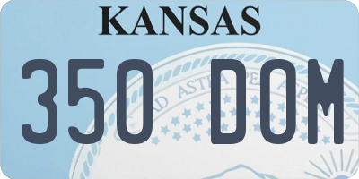 KS license plate 350DOM